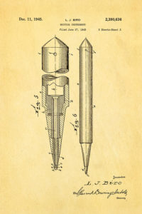 rysunek techniczny patentu długopisu laszlo biro