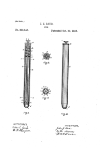 rysunek techniczny patentu długopisu Loud'a