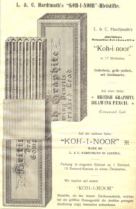 reklama pierwszych ołówków firmy koh-i-noor