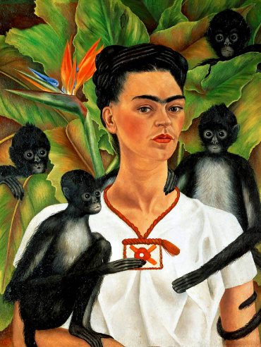 Self-Portrait (with Monkeys), 1943, Frida Kahlo